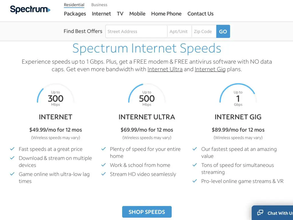 What is Spectrum Internet Speed